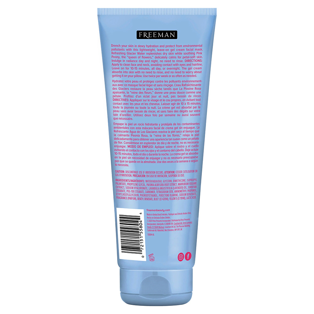 ماسک آبرسان گل رز پئونی فریمن Freeman Hydrating Glacier Water and Pink Peony Gel Cream Mask — تصویر ۳