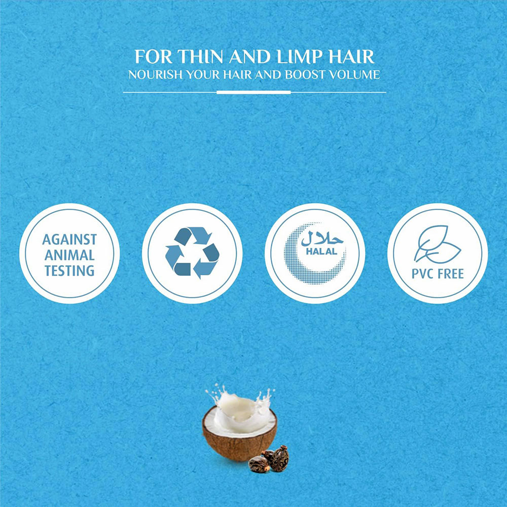 شامپو حجم دهنده نارگیل واتیکا Vatika Coconut and Castor Volume and Thickness Shampoo — تصویر ۵