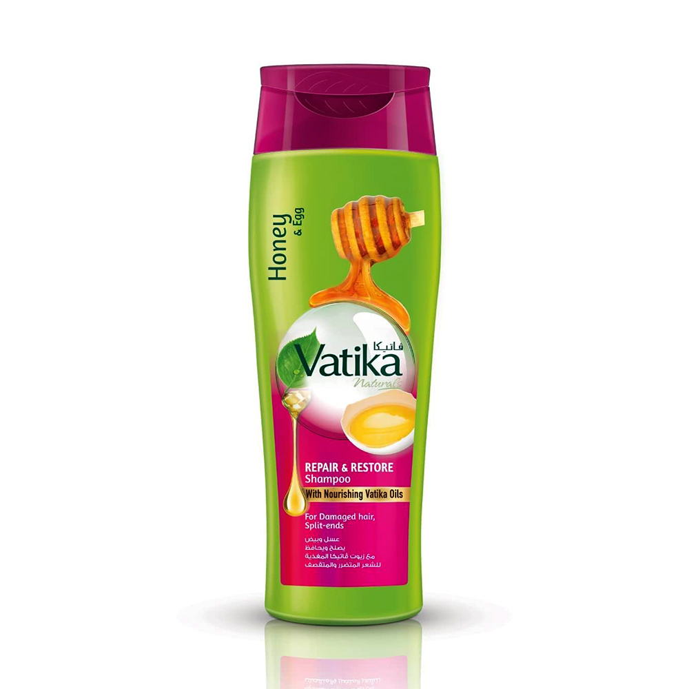 شامپو ترمیم کننده ضد وز ضد موخوره عسل و تخم مرغ واتیکا Vatika Honey and Egg Repair and Restore Shampoo — تصویر ۲