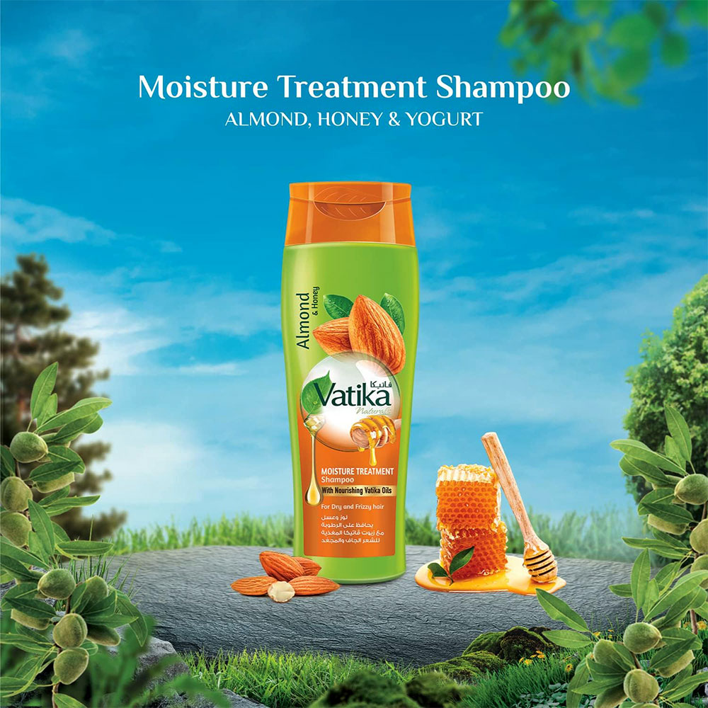 شامپو آبرسان بادام و عسل واتیکا Vatika Moisture Treatment Shampoo Almond & Honey Shampoo 400ml — تصویر ۳