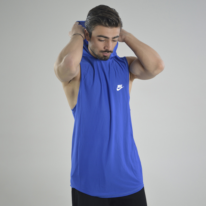 رکابی کلاهدار ورزشی مردانه نایک مدل VHD-Dri Fit-4K1003 آبی — تصویر ۴