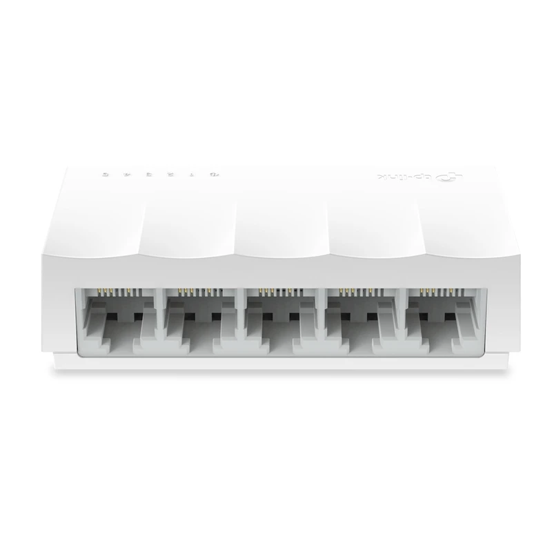 سوییچ غیرمدیریتی 5 پورت تی پی-لینک مدل LS-1005، دارای پورت شبکه RJ-45 با حداکثر سرعت 100 مگابیت بر ثانیه