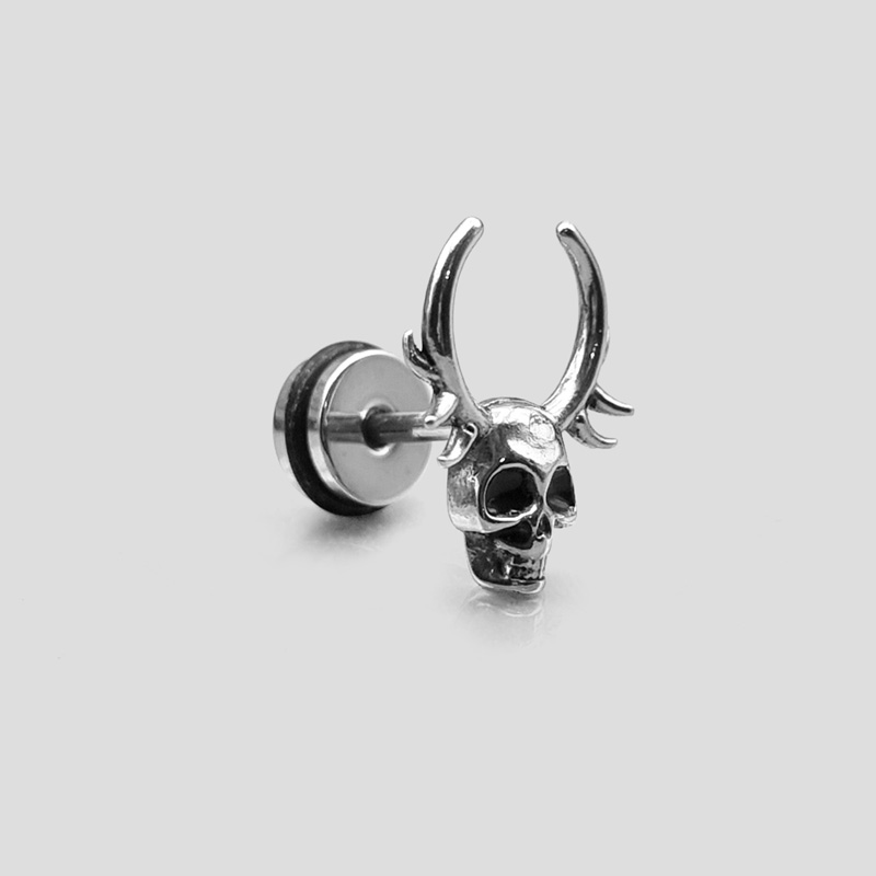 پیرسینگ گوش اسکلتی مدل جمجمه شاخ دار کد Hsn-741d4 — تصویر ۵
