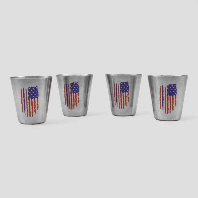 ست قمقمه کتابی جیبی و شات اسکلتی مدل USA Flag کد Sdt-129d11 — تصویر ۵