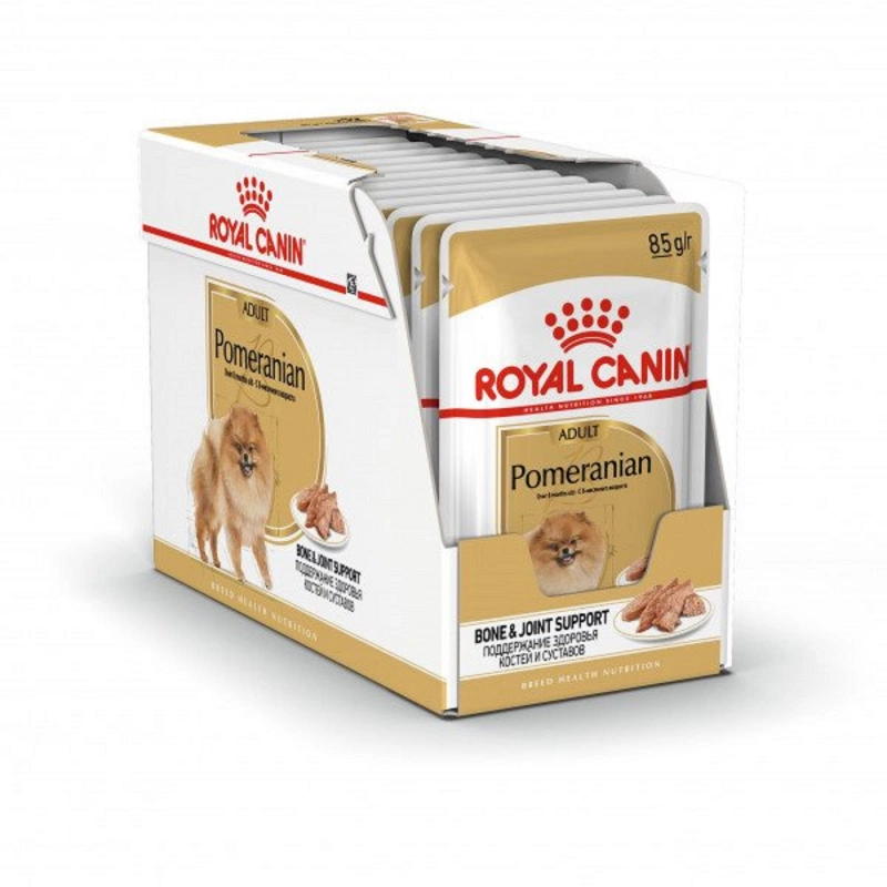 غذای پوچ سگ رویال کنین مدل پامرانین ادالت ROYAL CANIN POMERANIAN ADULT 85 * 12G