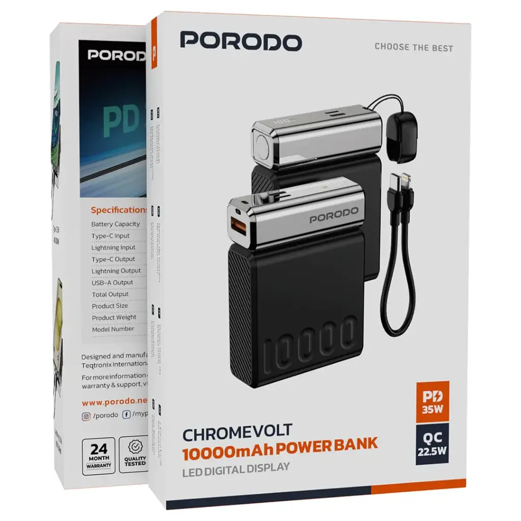 پاوربانک پرودو مدل CHROME VOLT 10000mAh — تصویر ۶