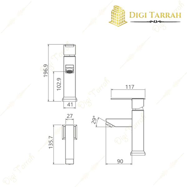شیرآلات شودر شیر روشویی شارپ — تصویر ۳