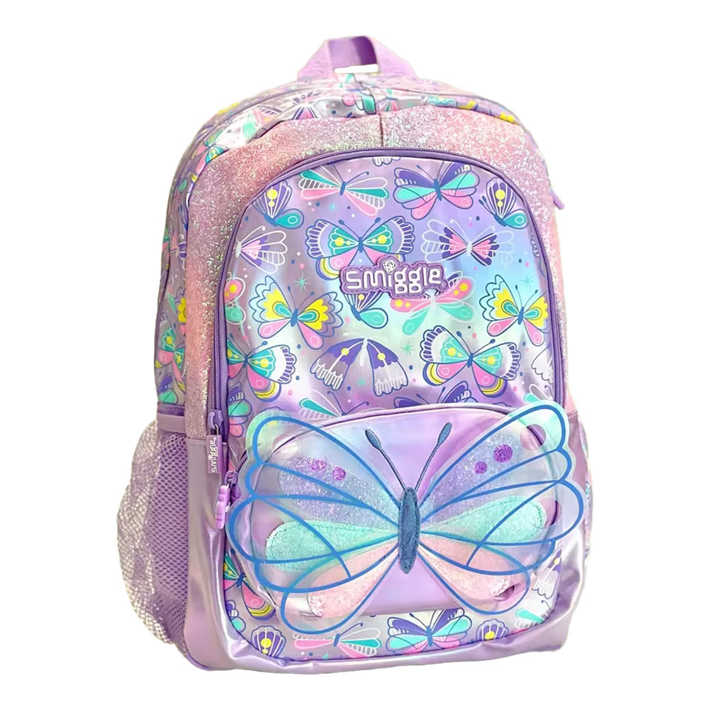 کوله دخترانه برند اسمیگل طرح پروانه کد Smiggle 1003 — تصویر ۳