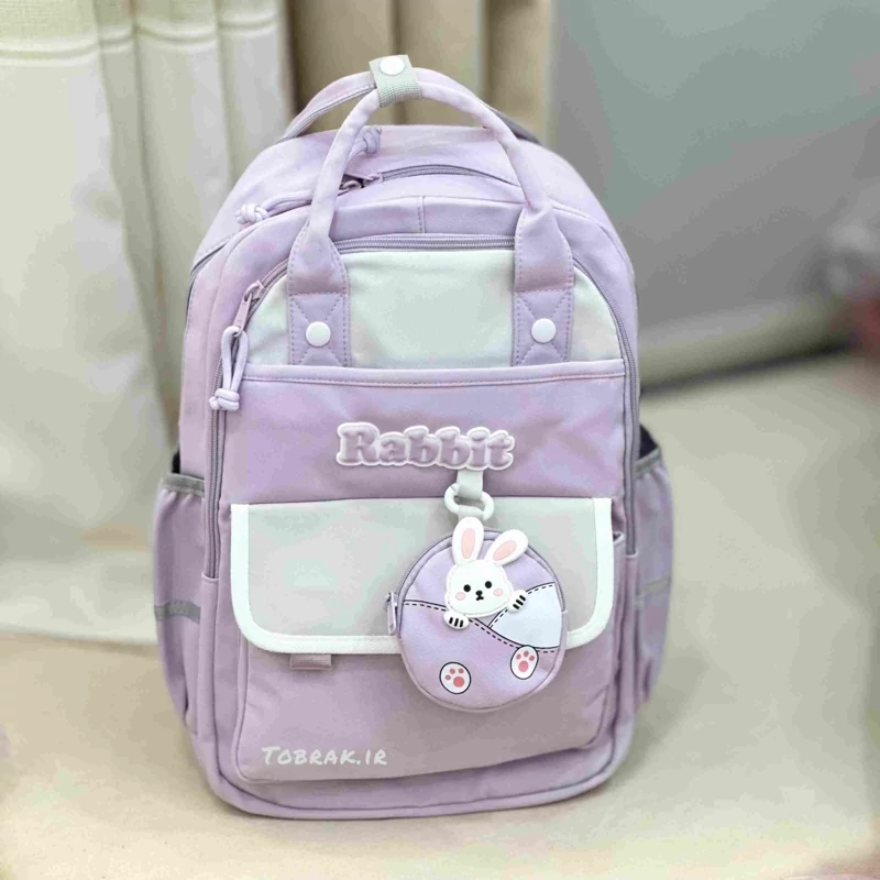 کوله پشتی روزمره همراه کیف کوچک طرح خرگوش کد rabbit 58 — تصویر ۷