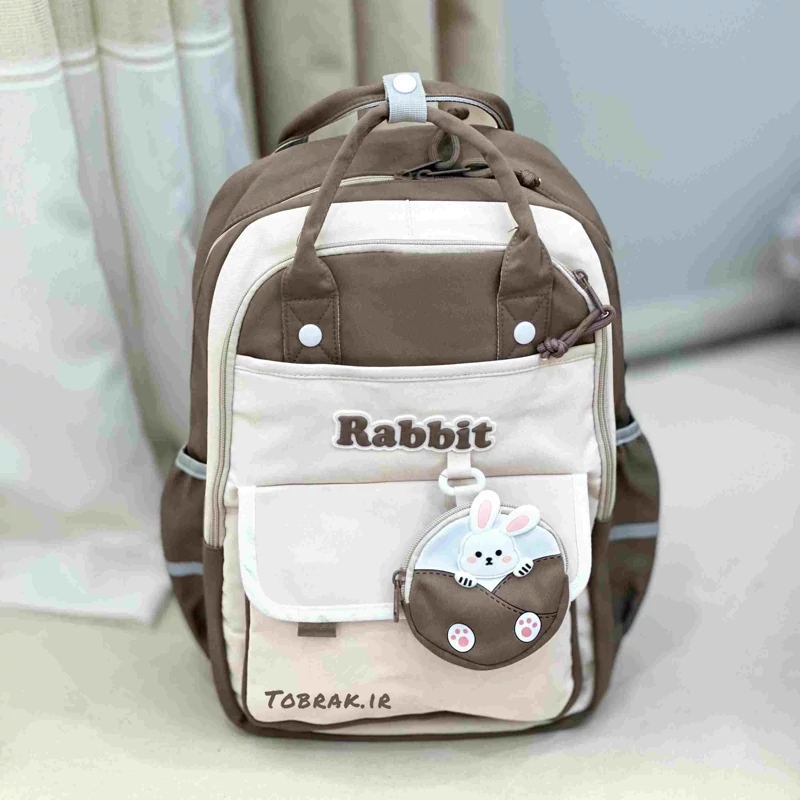 کوله پشتی روزمره همراه کیف کوچک طرح خرگوش کد rabbit 58 — تصویر ۶