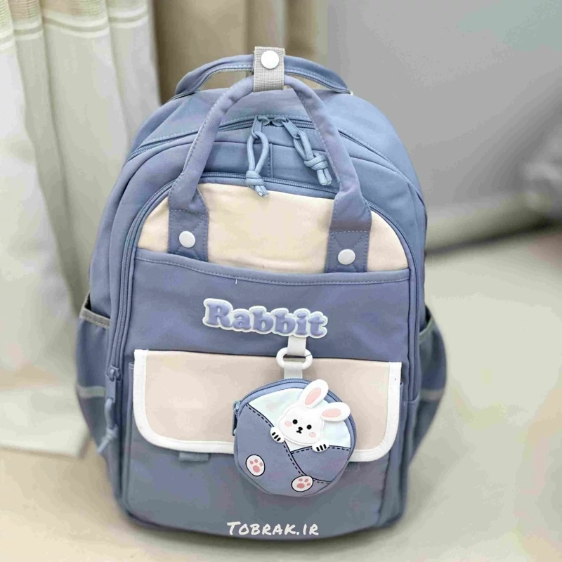 کوله پشتی روزمره همراه کیف کوچک طرح خرگوش کد rabbit 58