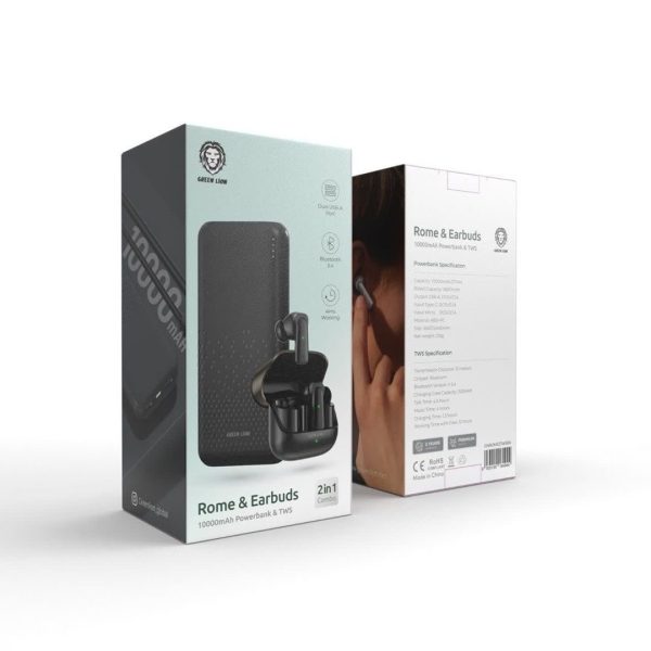 پاور بانک و ایرپاد گرین لاین Green Lion Rome Power Bank &amp; Earbuds — تصویر ۳