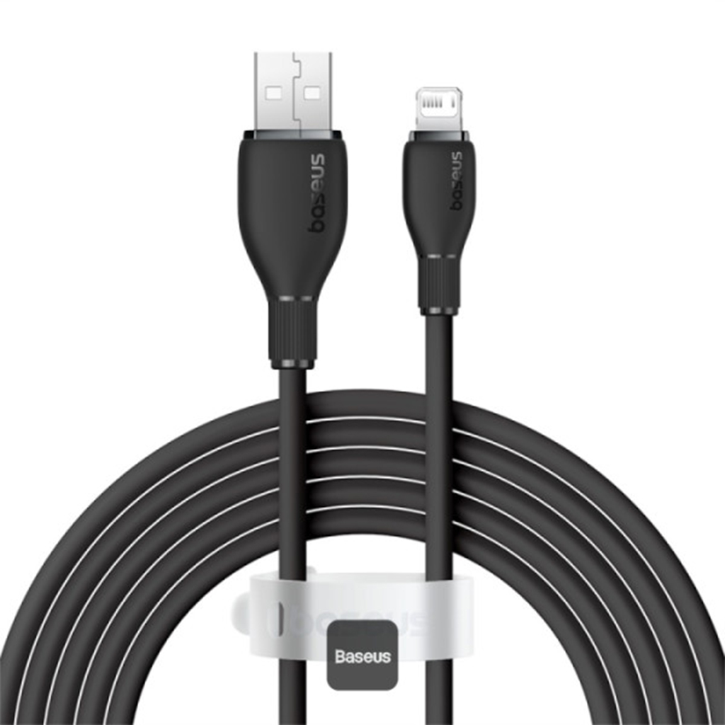 کابل شارژ USB به LIGHTNING بیسوس مدل BASEUS USB TO LIGHTNING 12W به طول 2 متر رنگ مشکی — تصویر ۲