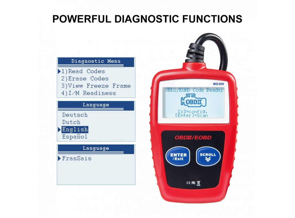 دیاگ عیب یاب خودرو حرفه ای OBD2 مدل MS309 — تصویر ۶