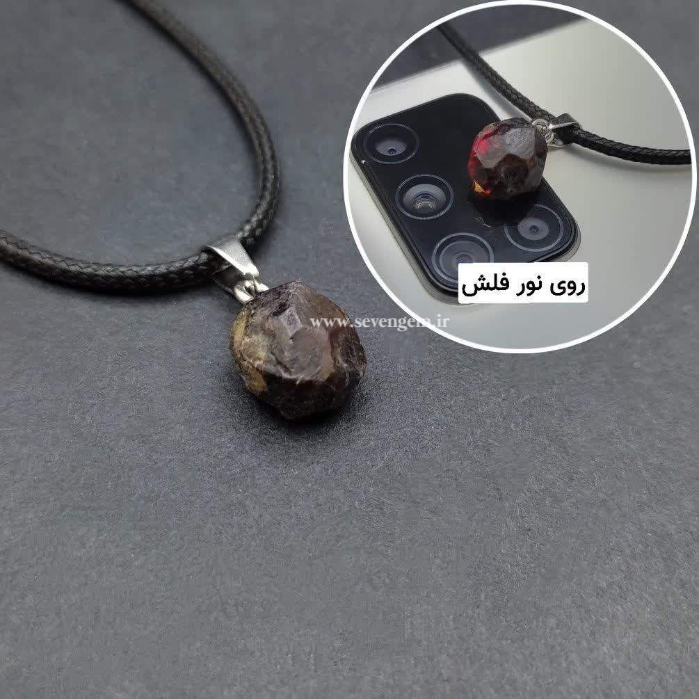 گردنبند تک بلور گارنت سرخ (کدA977) — تصویر ۲