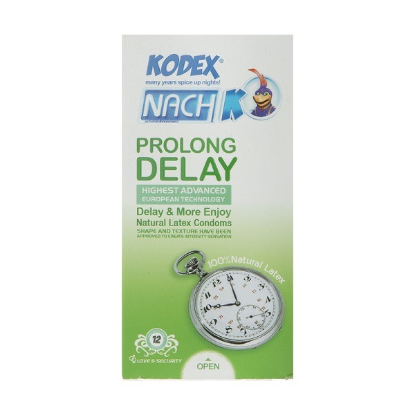 کاندوم تاخیری ناچ کدکس مدل Prolong Delay بسته 12 عددی — تصویر ۲