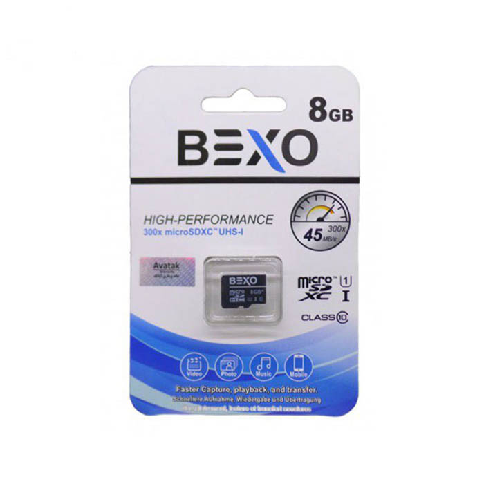 مموری میکرو BEXO Class10 45MB/s 8GB