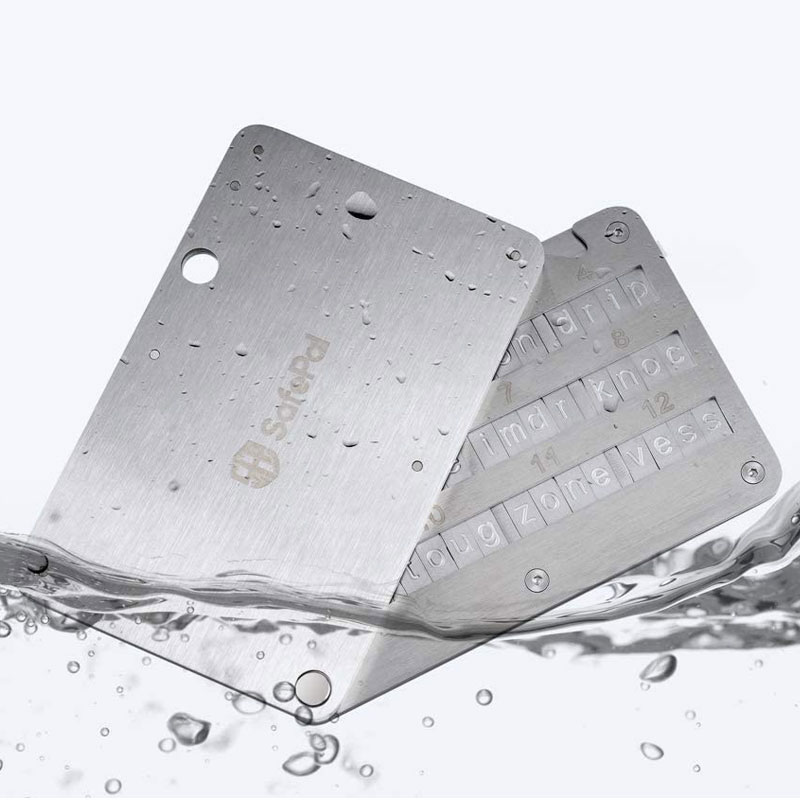 محافظ فولادی عبارت بازیابی سایفر سیف پل SafePal Cypher Seed Board — تصویر ۳