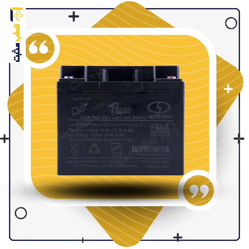 باتری یو پی اس 12 ولت 42 آمپر ساعت صبا سیلد اسید – VRLA 12V 42AH UPS BATTERY SEALED ACID SABA — تصویر ۲