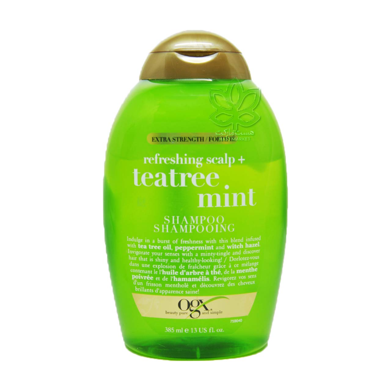 شامپو طراوت دهنده پوست سر حاوی نعنا و روغن درخت چای ( بدون سولفات ) 385 میل او جی ایکس – ogx — تصویر ۲