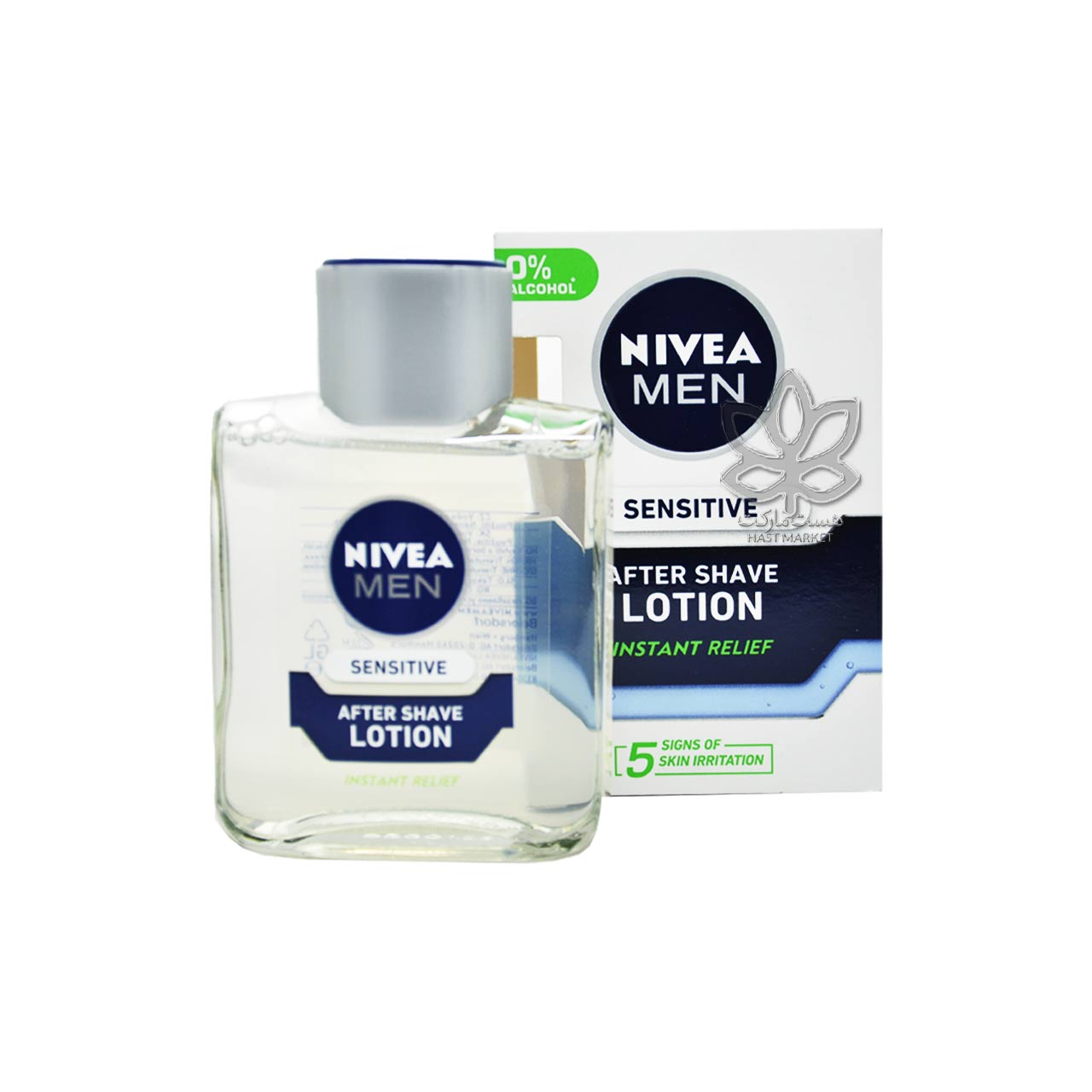 لوسیون افتر شیو فوری پوست های حساس بدون الکل ۱۰۰ میل سنسیتیو نیوآ – nivea