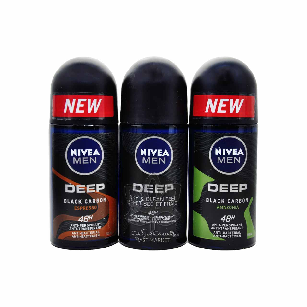 مام رول ضد تعریق آنتی باکتریال آقایان دیپ آمازونیا ( زغال فعال ) ۵۰ میل نیوآ – nivea — تصویر ۴