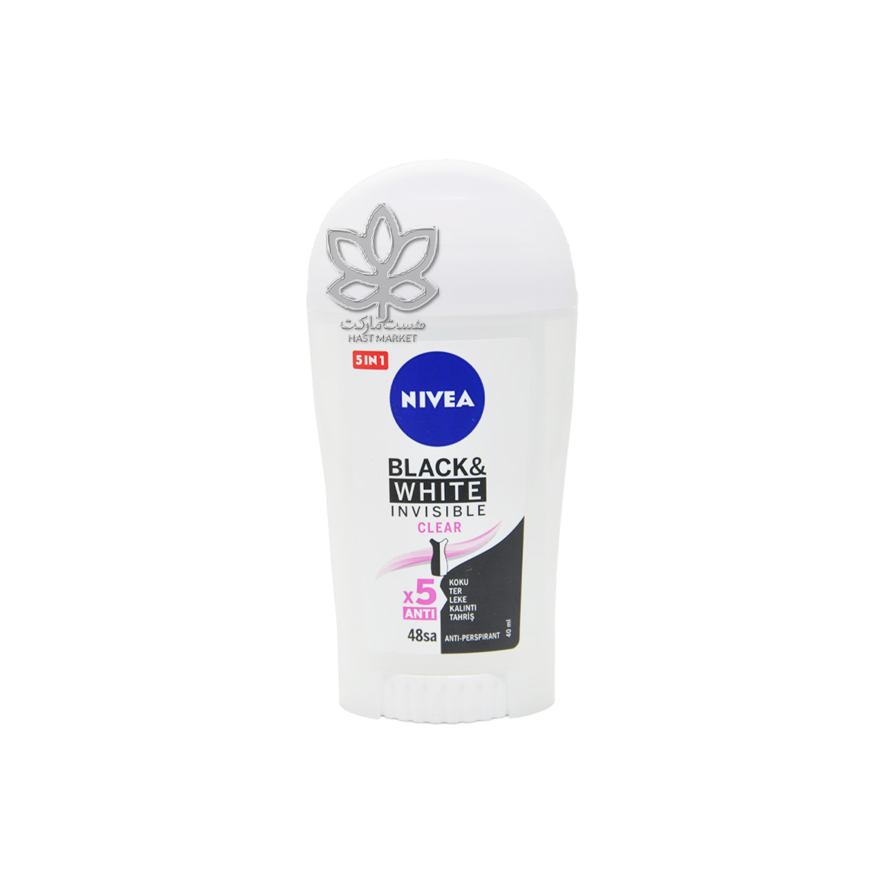 مام استیک ضد تعریق بانوان کلییر بلک وایت ۴۰ میل اینویزیبل نیوآ – nivea