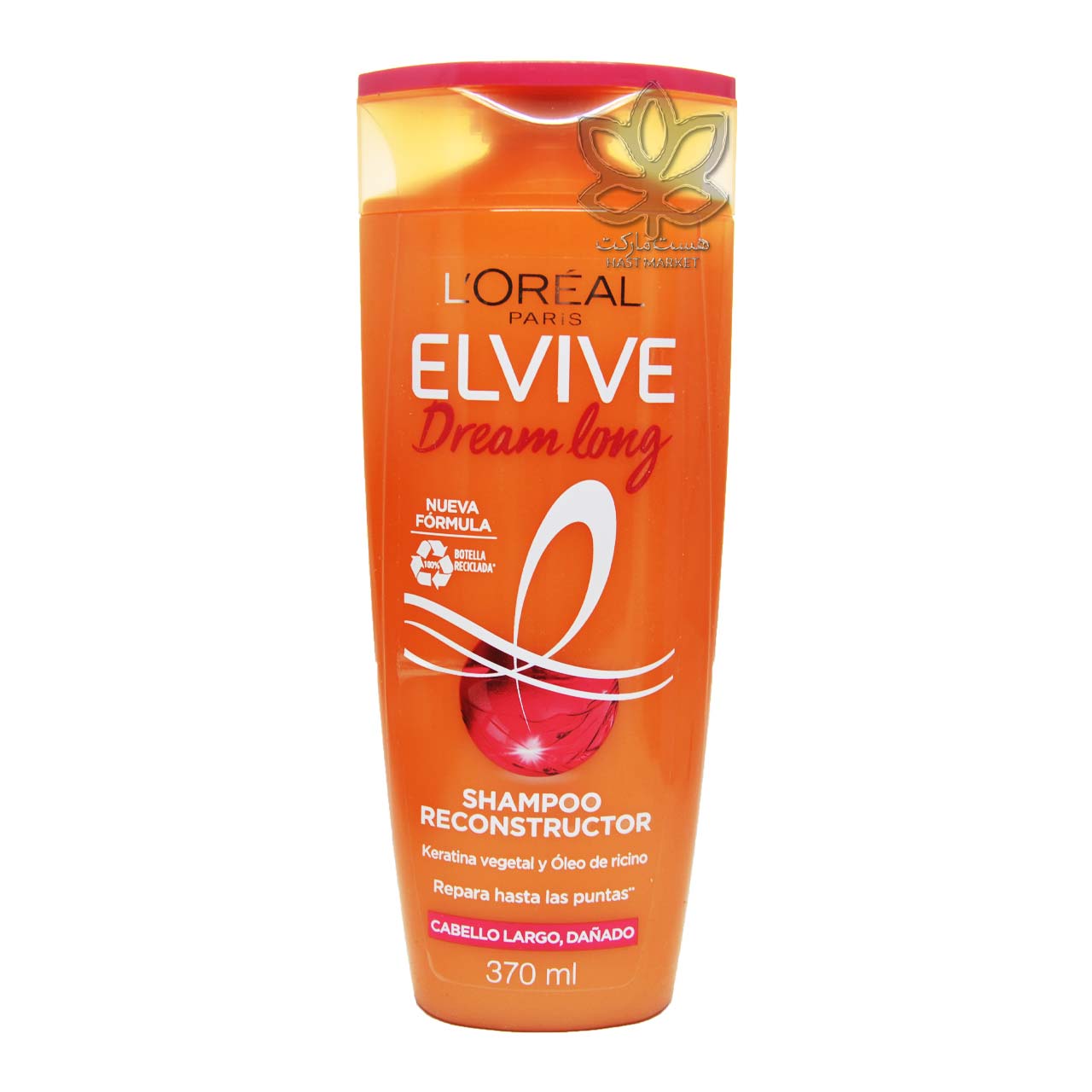 شامپو ترمیم کننده کراتین گیاهی و روغن کرچک موهای آسیب دیده 400 میل لورآل – loreal