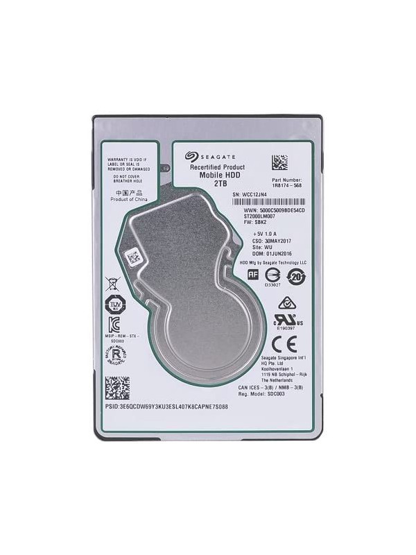 هارد دیسک دسته دوم اینترنال 2.5 اینچ SLIM SEGATE ظرفیت 2TB