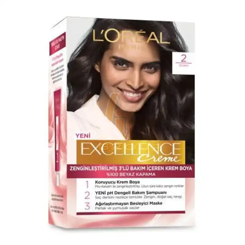 کیت رنگ مو لورال 2 Excellence Cream مشکی