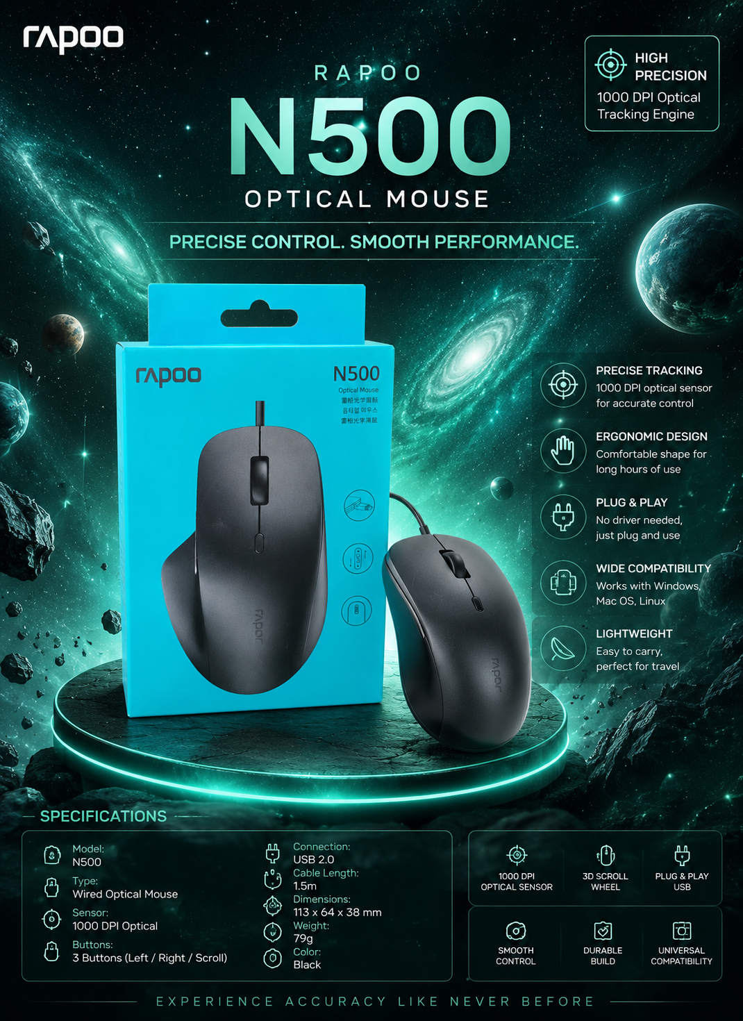 موس رپو مدل N500
