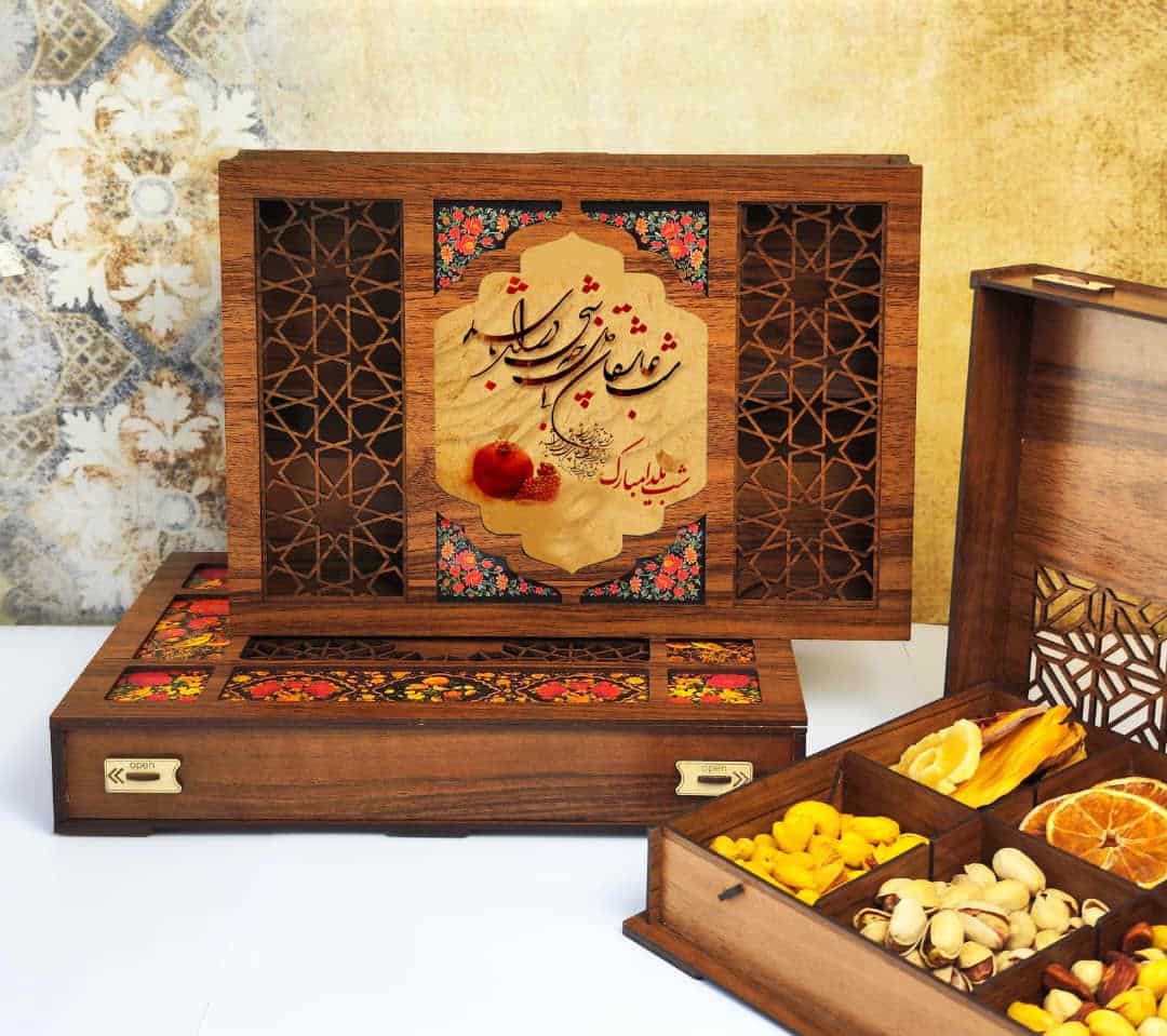 جعبه MDF آجیلی دمنوشی مدل زمستان