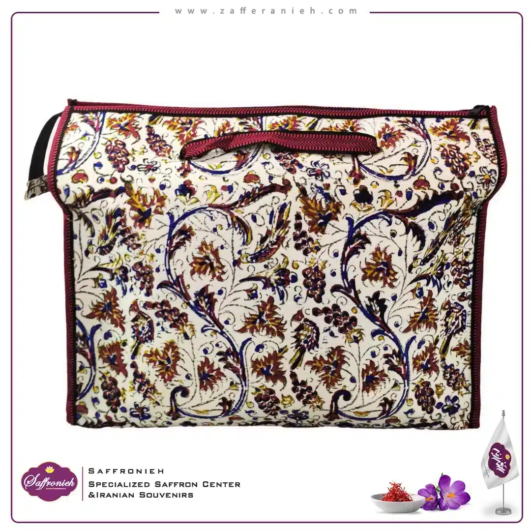 کیف هدیه قلمکار با دسته سایز 20*35 سانتیمتر
