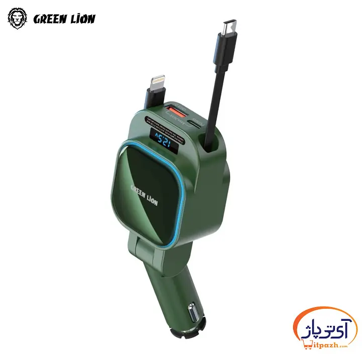 شارژر فندکی گرین لاین Retractable 96W Car Charger