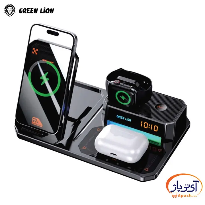 شارژر بی سیم رو میزی چند منظوره گرین لاین 6in1 Multifunctional Wireless Charger