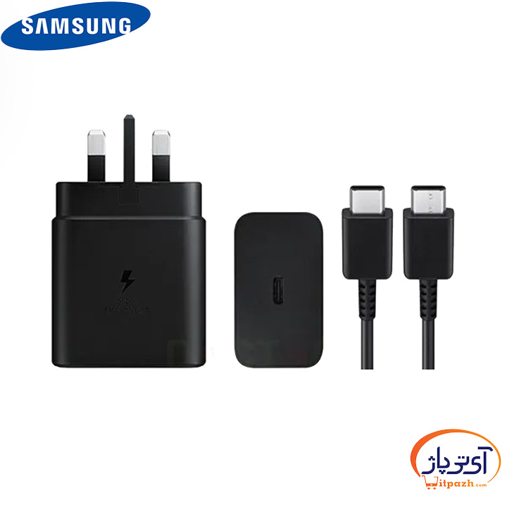 شارژر اصلی سامسونگ شارژ سریع 45 وات به همراه کابل تایپ سی 100درصد اورجینال