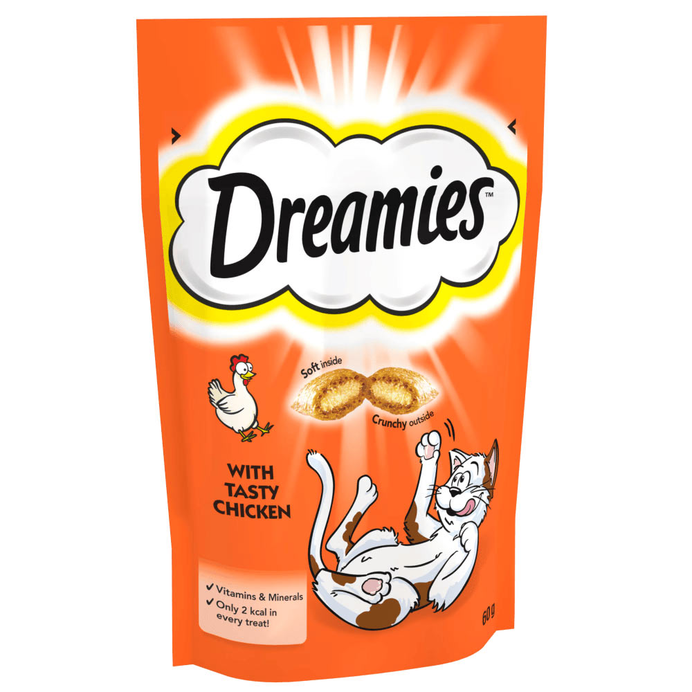 تشویقی گربه دریمیز با طعم مرغ(Dreamies Cat Snack with Chicken)وزن 60 گرم
