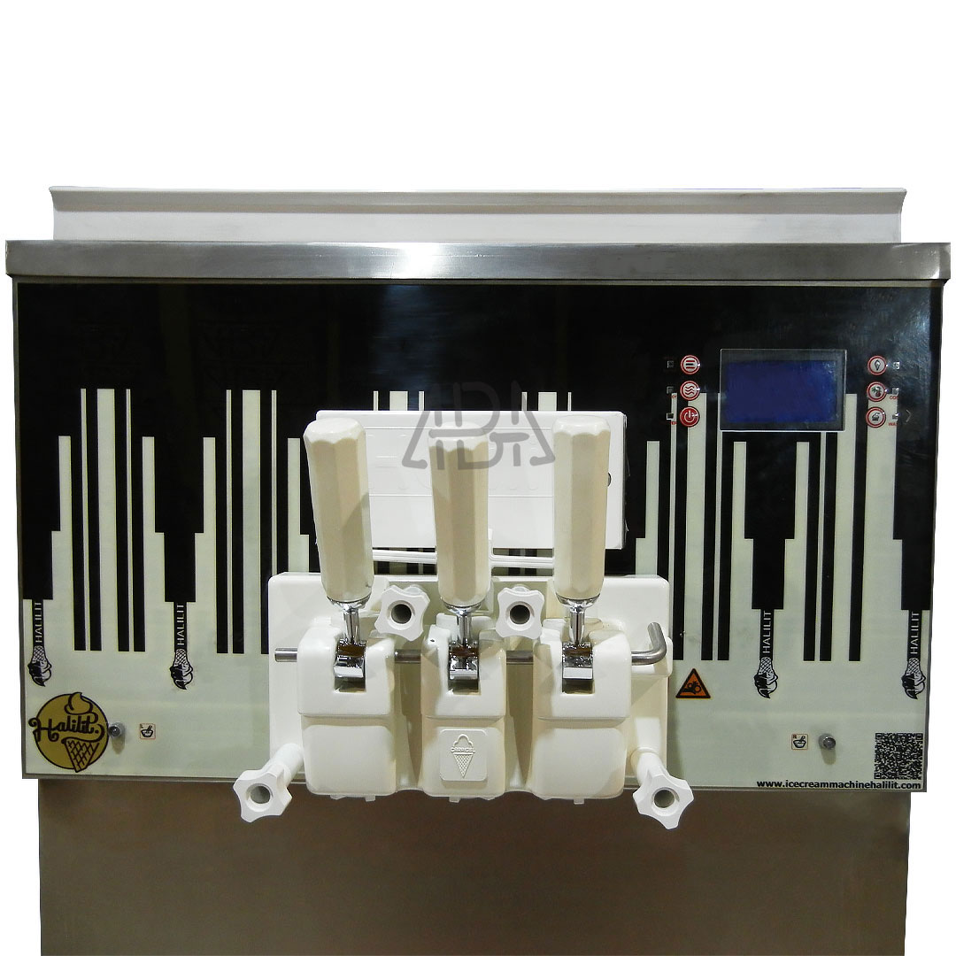 دستگاه بستنی قیفی ساز پمپی سه قیف مدل soffio-p1800 حلیلیت