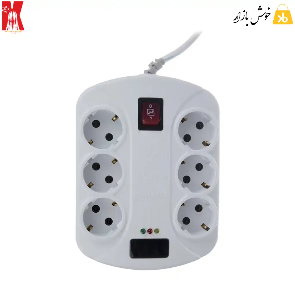 محافظ برق صوتی و تصویری خیام مدل KH8054 با کابل 1.8 متر