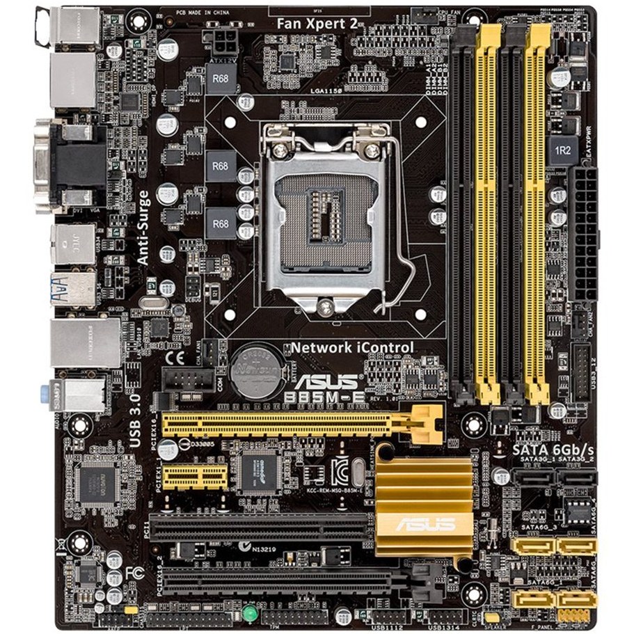 مادربرد ASUS B85M-E سوکت LGA1150 چیپست Intel B85 فرم فاکتور Micro-ATX با پشتیبانی از پردازندههای نسل 4 اینتل و حافظه DDR3