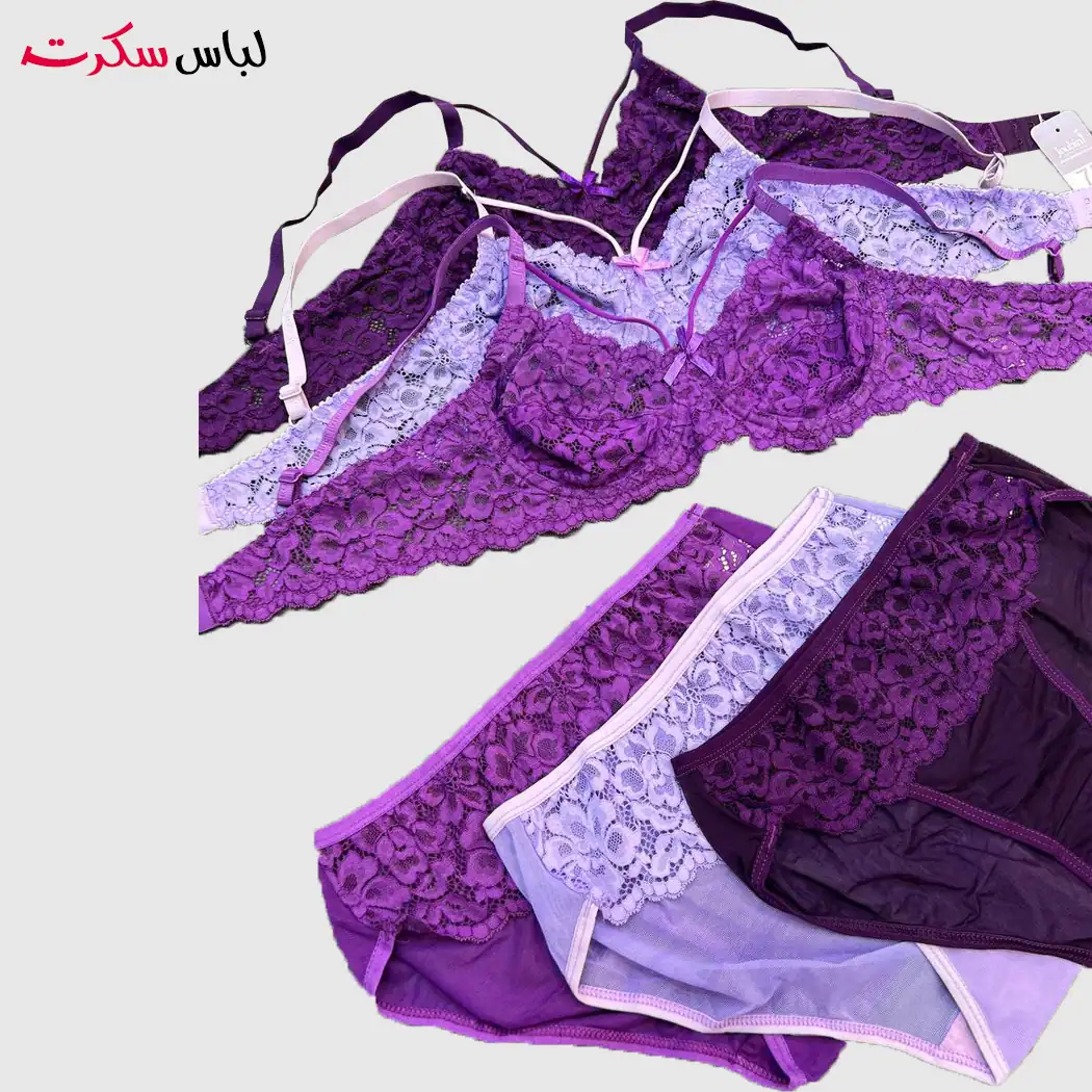 ست شورت و سوتین توری فنردار ls0717 — تصویر ۳