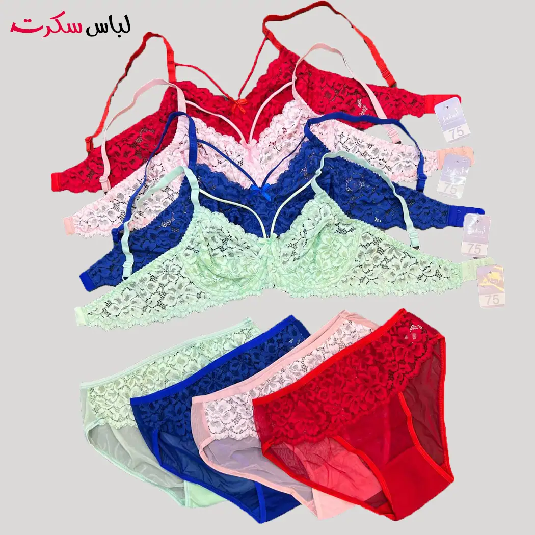 ست شورت و سوتین توری فنردار ls0717 — تصویر ۶
