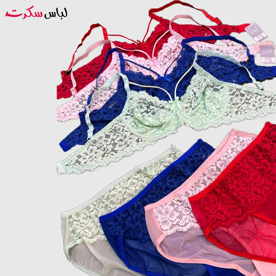 ست شورت و سوتین توری فنردار ls0717 — تصویر ۵