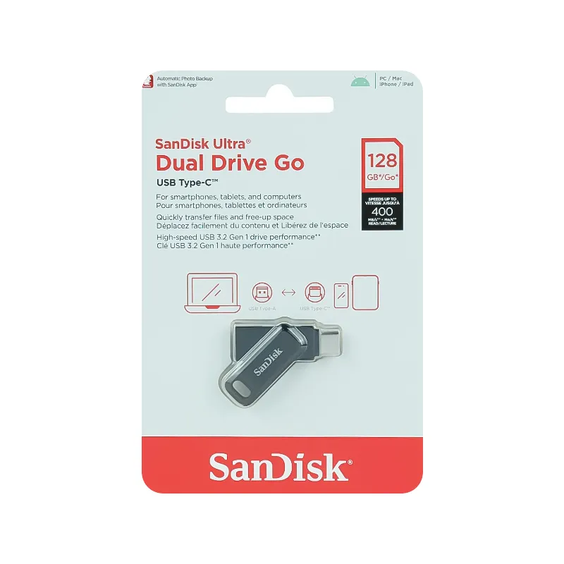 فلش مموری USB3.2 سن دیسک مدل Type-C Ultra ظرفیت 128 گیگابایت