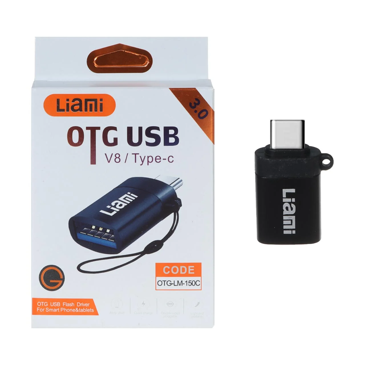 تبدیل Liami Type-C To USB3.0 مدل OTG-LM 150C – مشکی (گارانتی شش ماهه شرکتی) — تصویر ۲