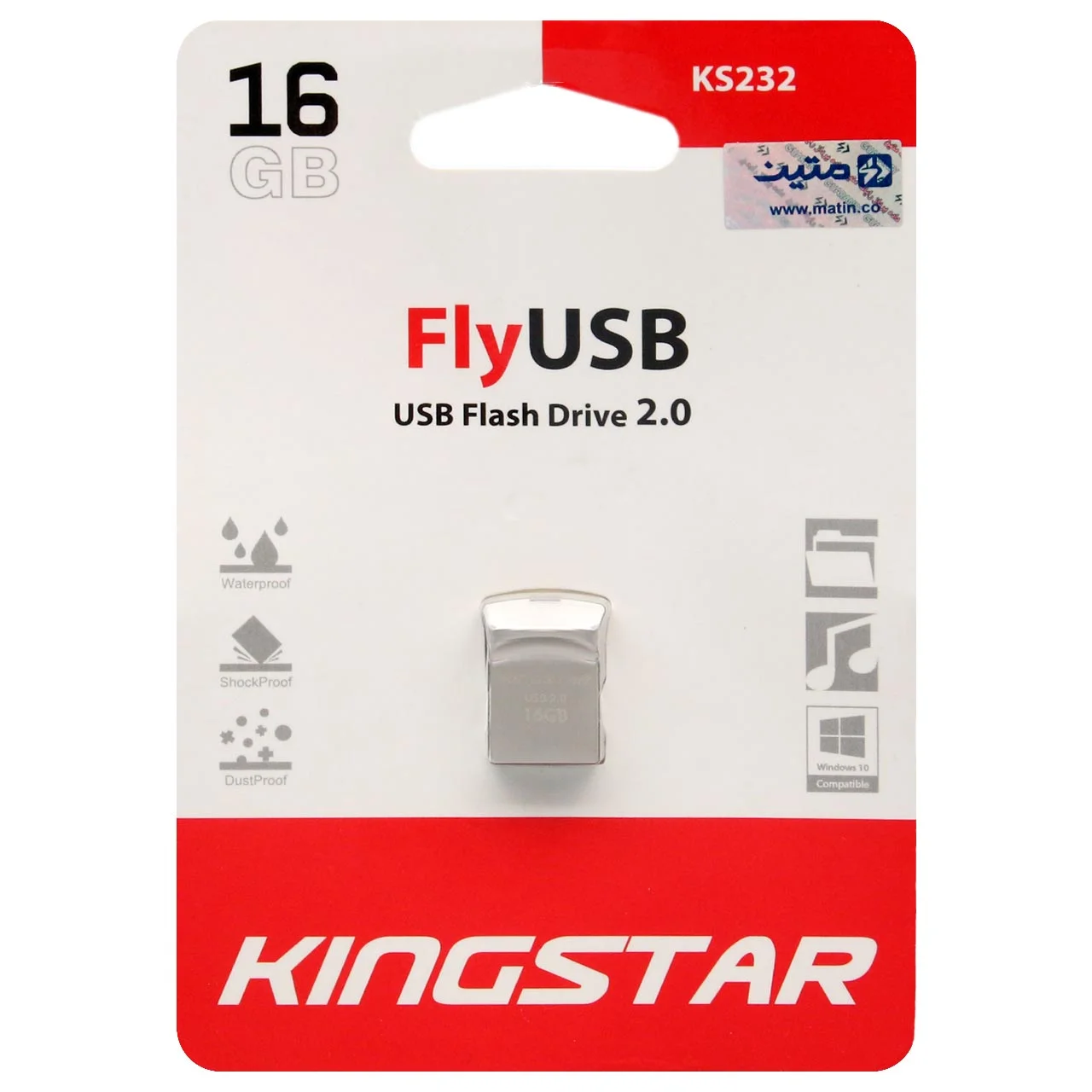 KingStar Fly KS232 USB2.0 Flash Memory-16GB نقره ای(گارانتی متین) — تصویر ۲