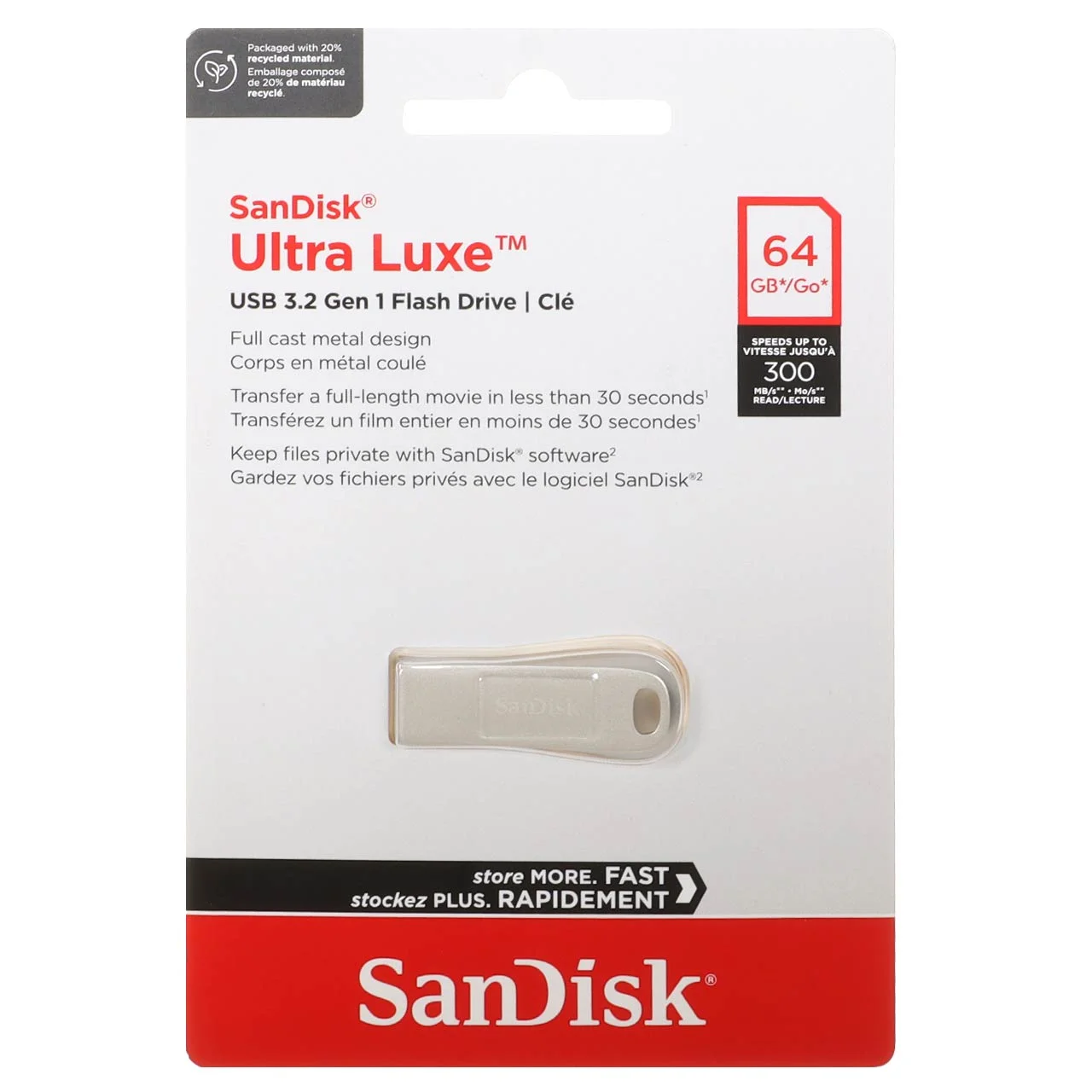 SanDisk Ultra Luxe USB3.2 Flash Memory – 64GB (گارانتی سورین) — تصویر ۲