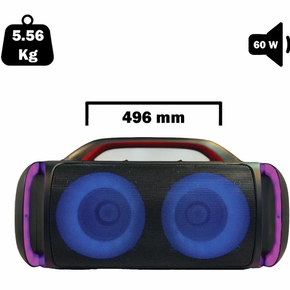 اسپیکر پارتی بی‌سیم BW-E149 با میکروفون و رقص‌نور — تصویر ۴