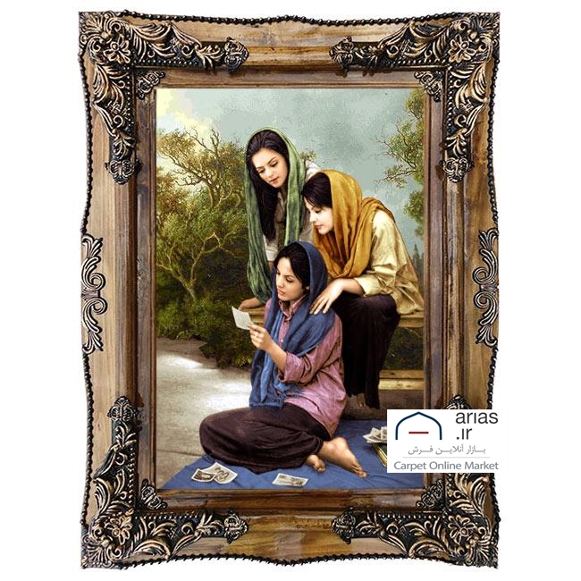 تابلو فرش ماشینی عمودی سه خواهر کد T20159M