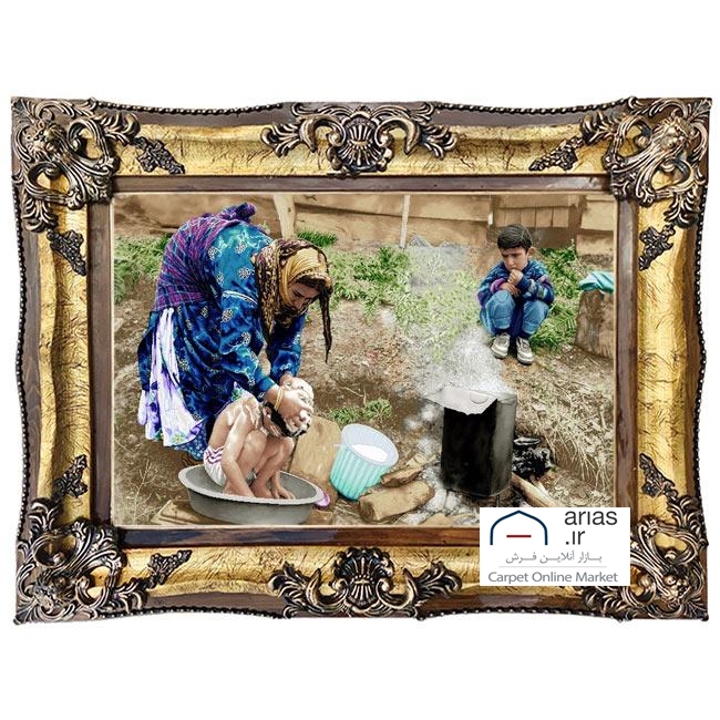 تابلو فرش ماشینی افقی حمام عشایر کد T20149M